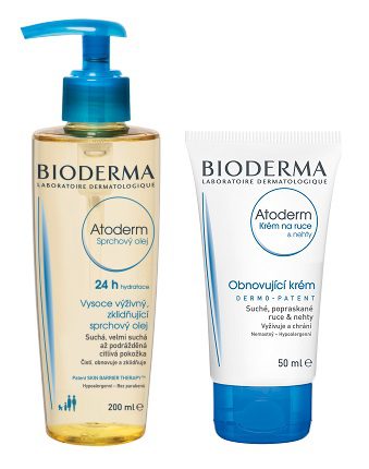 Bioderma Atoderm krém na ruce & nehty, sprchový olej proti svědění a podráždění pokožky