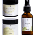 Indívo Organics – tělový olej Jade, rozjasňující exfoliační maska, šlehaný balzám slaměnka