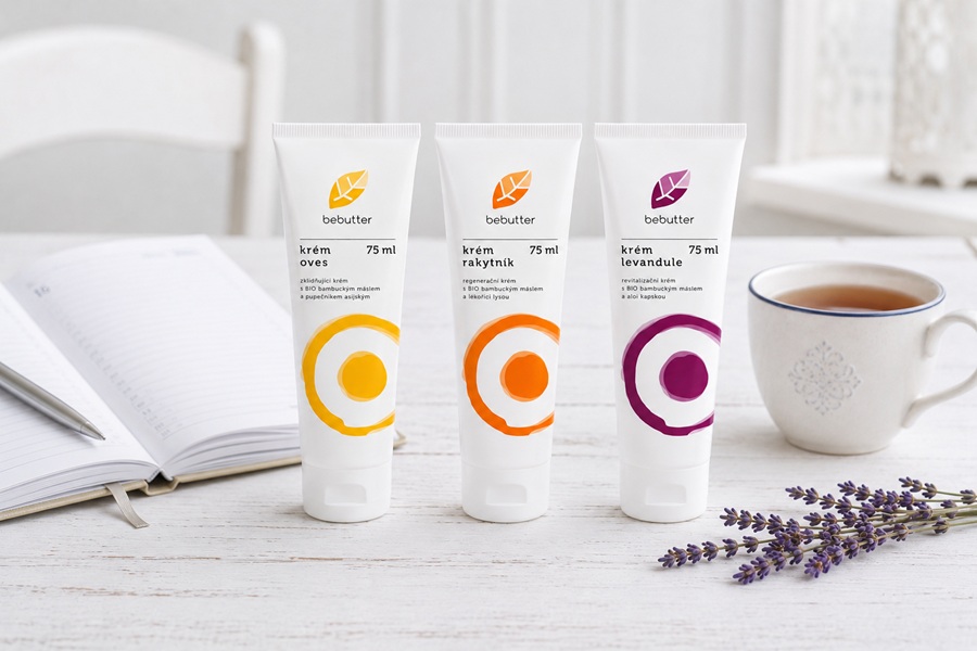 3 přírodní bylinné krémy Bebutter Aromatica: Oves, Rakytník a Levandule (recenze) 2 bylinne kremy 1