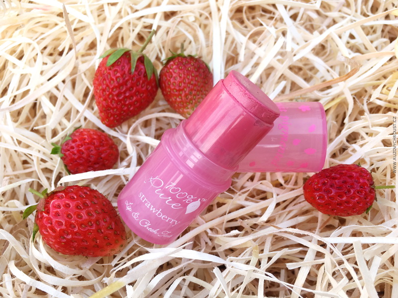 100% Pure - tyčinka na tváře a rty Shimmery Strawberry