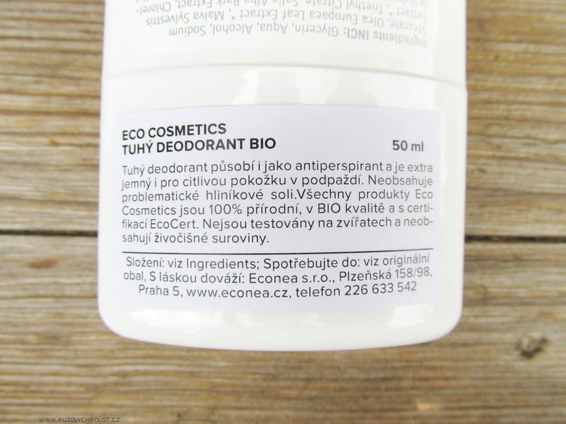 Tuhý deodorant Eco Cosmetics (recenze)