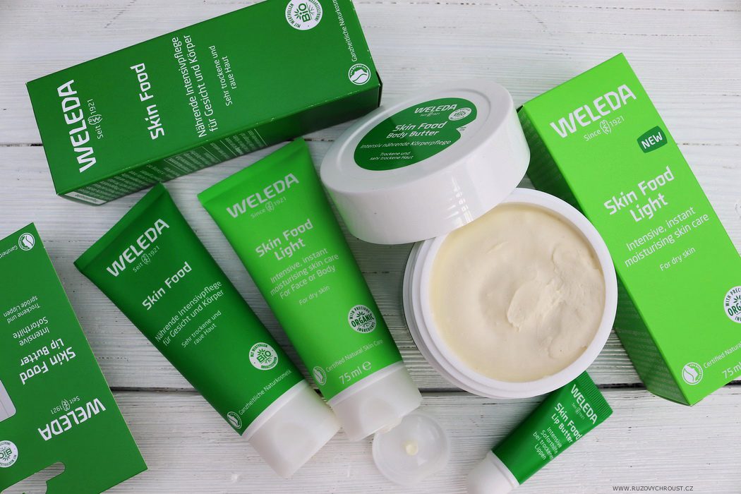 Weleda Skin Food krém, Light krém, tělové máslo a balzám na rty