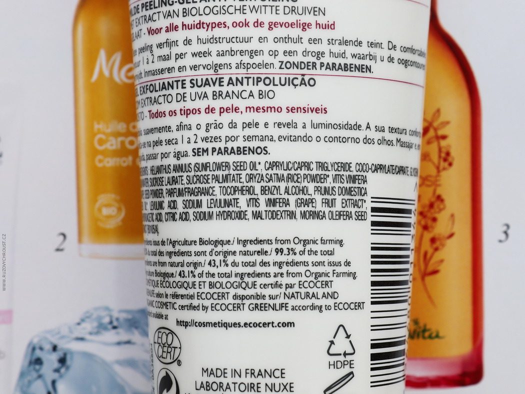 Pleťová řada Nuxe BIO Beauté pro zářivou pleť | peelingový gel, detoxikační maska s vitaminy a micelární voda