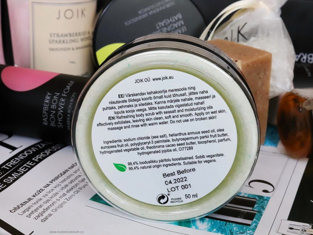 JOIK Forever fresh green tea & apple body scrub