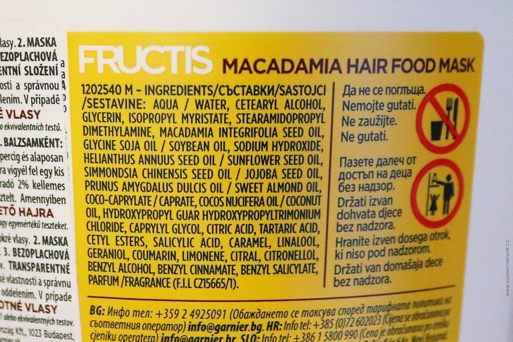 Garnier Fructis Hair Food maska na vlasy Macadamia a Aloe vera