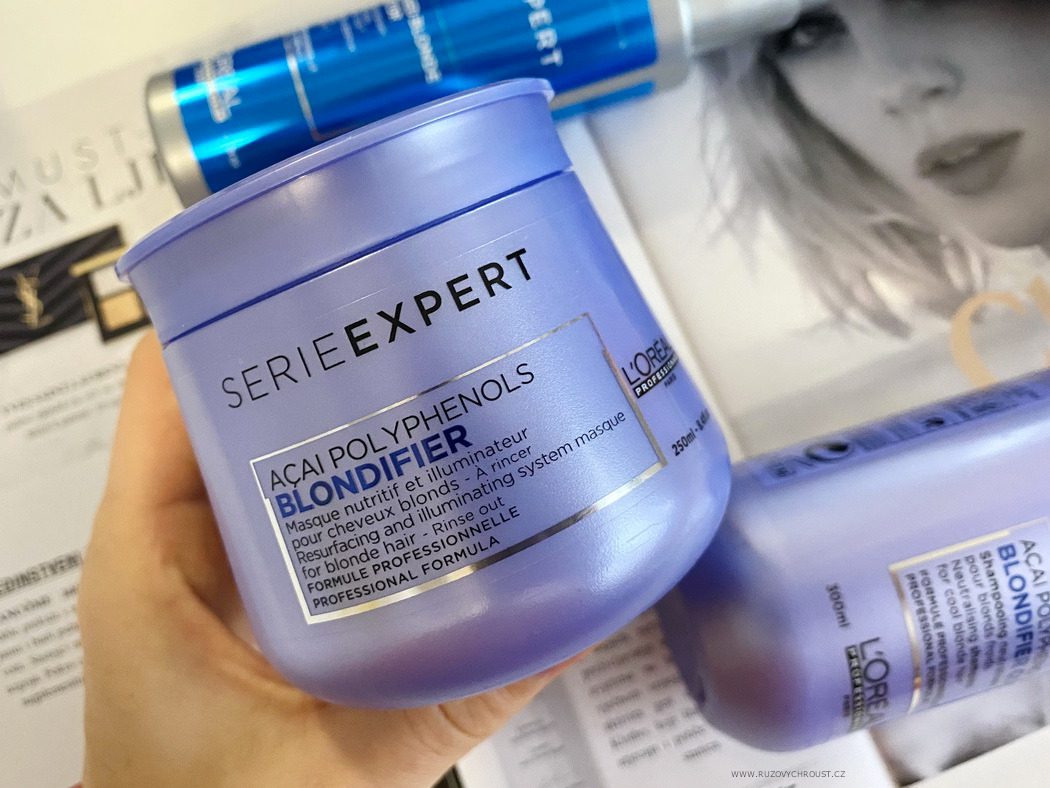 Profesionální kosmetika pro blond vlasy - L'Oréal Professionnel Serie Expert (šampon, kondicionér, maska, aditivum) a Matrix šampon