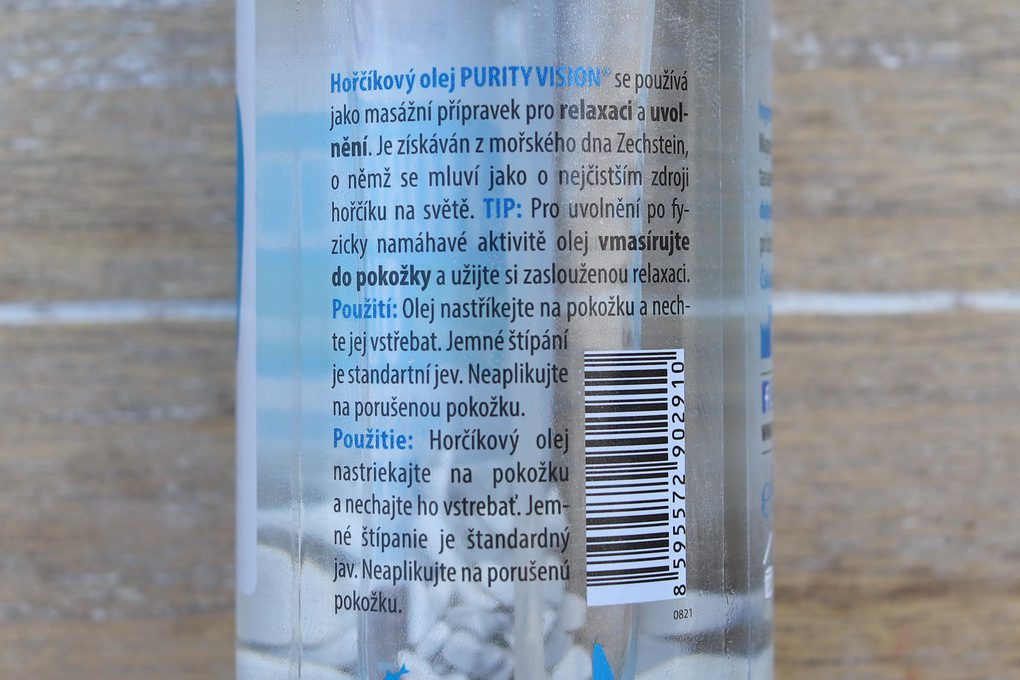 Purity Vision Hořčíkový olej pro relaxaci a uvolnění namožených svalů