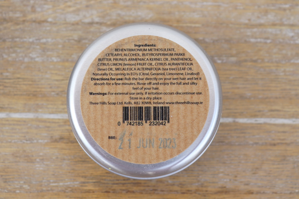 Irská přírodní kosmetika Three Hills Soap - tuhý šampon Pomerančová kůra a Ylang Ylang, tuhý kondicionér Limetka, Citron a Tea tree