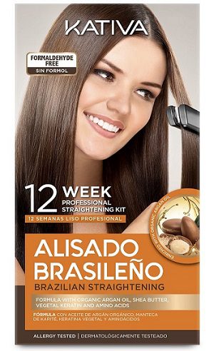 Kativa Brazilian Straightening - set keratinového ošetření s arganovým olejem pro trvalé vyhlazení a narovnání vlasů