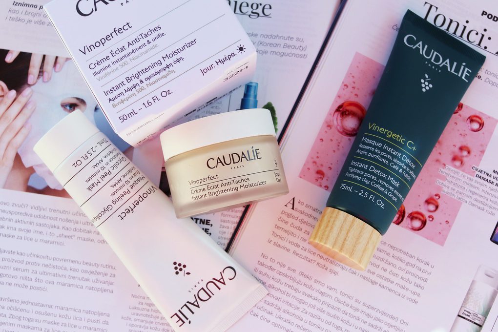 2 pleťové masky a denní krém Vinoperfect Caudalie (recenze)