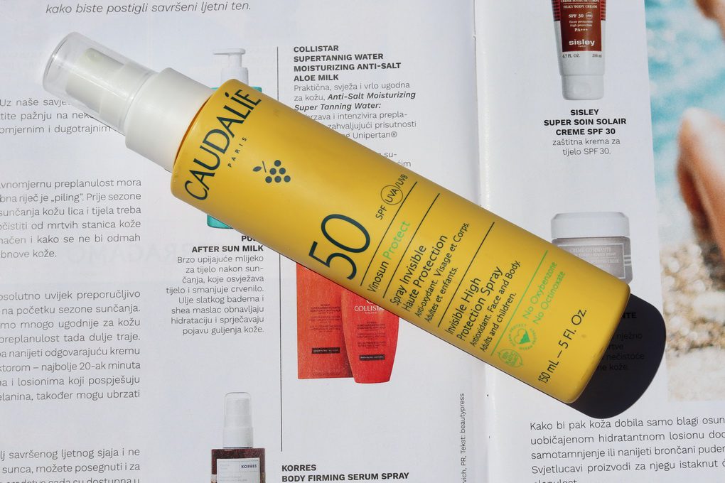 Opalovací sprej Caudalie SPF50 (recenze)