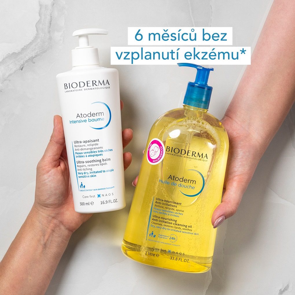 Bioderma Atoderm krém na ruce & nehty, sprchový olej proti svědění a podráždění pokožky