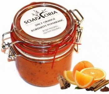Tělový peeling Kořeněný pomeranč Soaphoria | s vůní hřebíčku, skořice a pomeranče