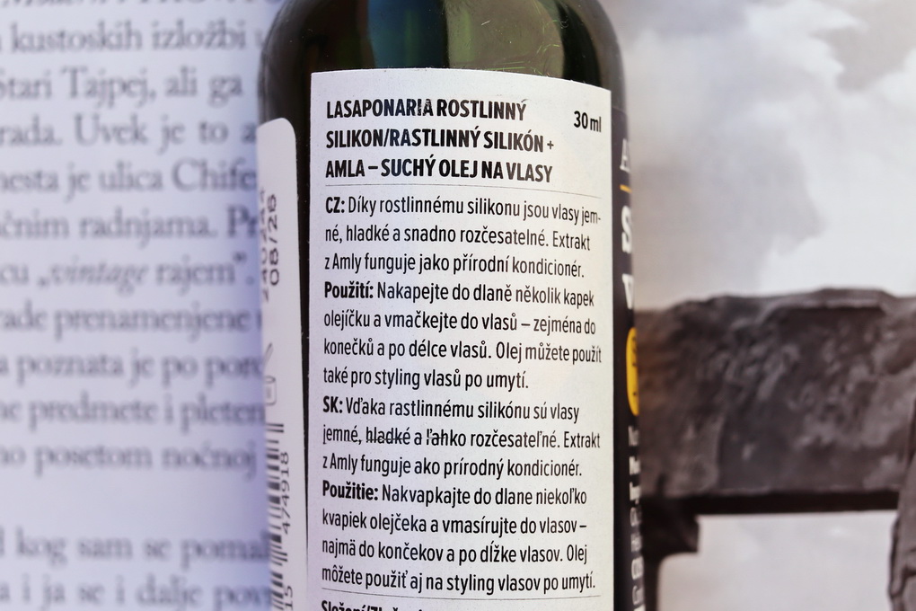LaSaponaria rostlinný silikon + Amla | suchý vlasový olej | okamžitě zkrotí poletující vlasy