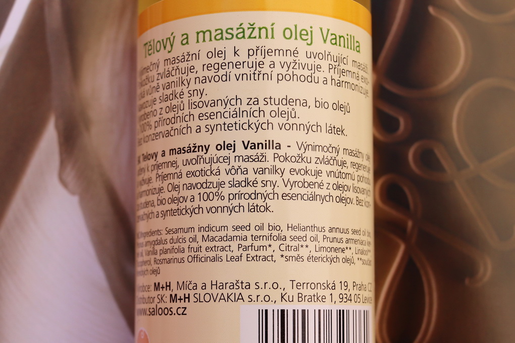Vanilkový olej Saloos - moje první přírodní kosmetika