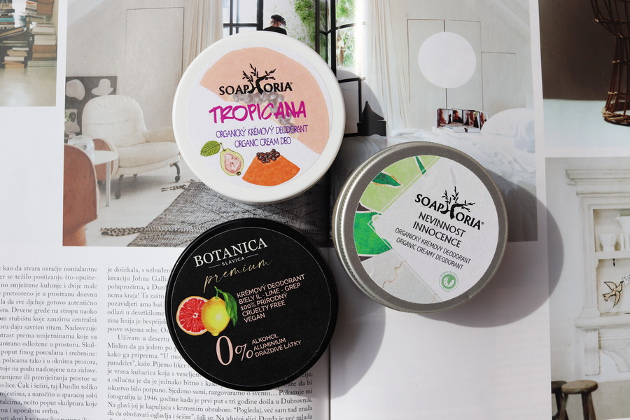 3 přírodní deodoranty Soaphoria - Tropicana, Nevinnost a Botanica Slavica premium