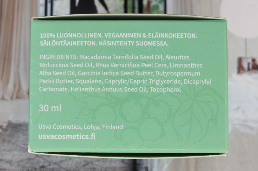 složení na krabičce balzámu USVA Rainforest