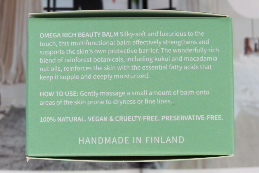 popisek na krabičce balzámu USVA Rainforest