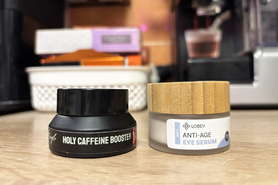 oční krém Soaphoria a oční krém Lobey vedle sebe