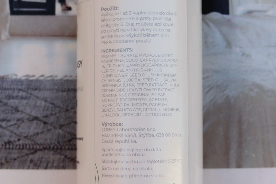 složení oleje na vlasy Lobey