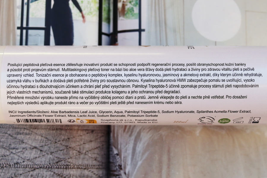 informace na obale o peptidové esenci