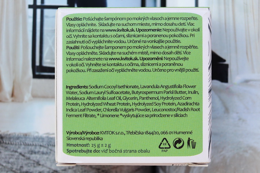 složení šamponu Čajovník Kvitok