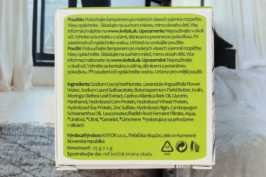 složení šamponu Moringa Kvitok