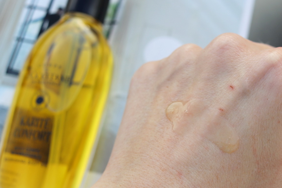 olej na hřbetu ruky