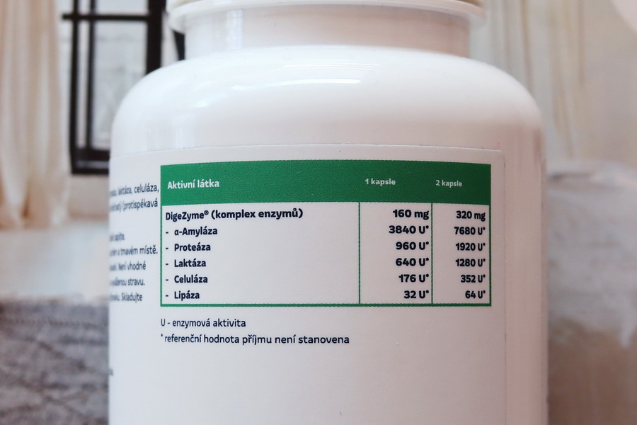 informace o referenčních hodnotách obsažených látek