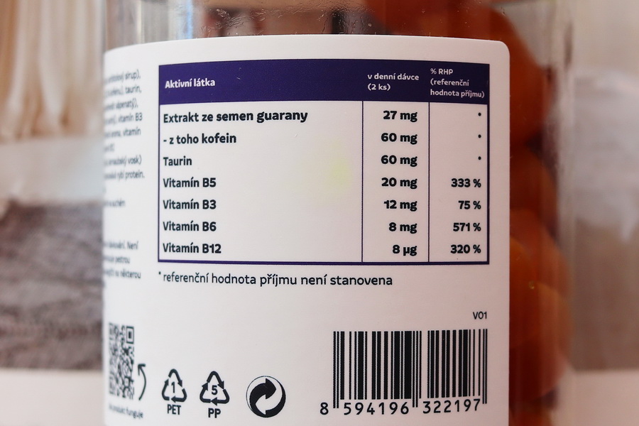 složení Energy Gummies Yobeli