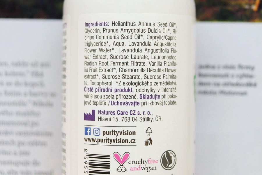 Purity Vision: levandulový čisticí gel (super i jako 2. krok dvoufázového čištění) 5 složení gelu
