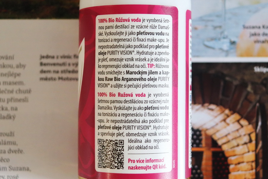 bio růžová voda Purity Vision