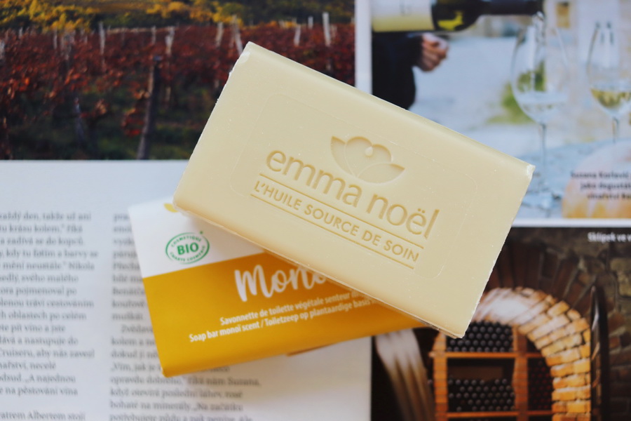 Emma Noël: rostlinné mýdlo Monoi (recenze) 2 tuhé mýdlo Emma Noël Monoi