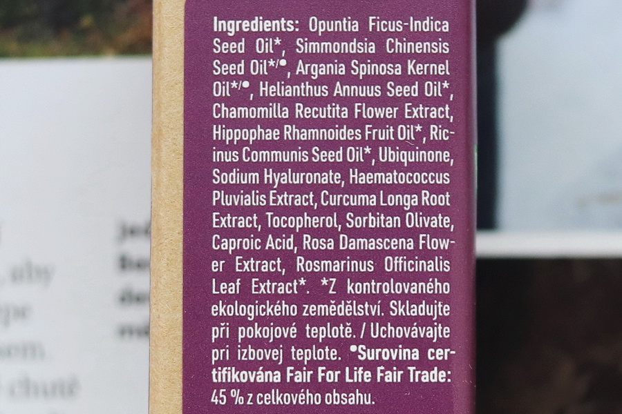 Purity Vision: noční liftingový roll-on olej na oční okolí (recenze) 4 složení nočního očního roll-onu