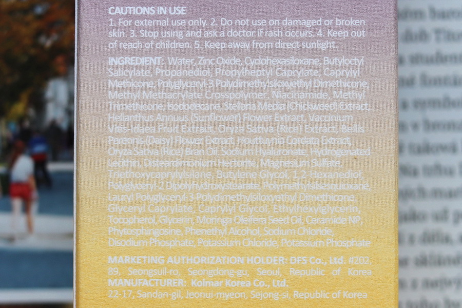 Haruharu Wonder Black Rice SPF 50: Minerální opalovací krém na obličej (recenze) 6 složení krému