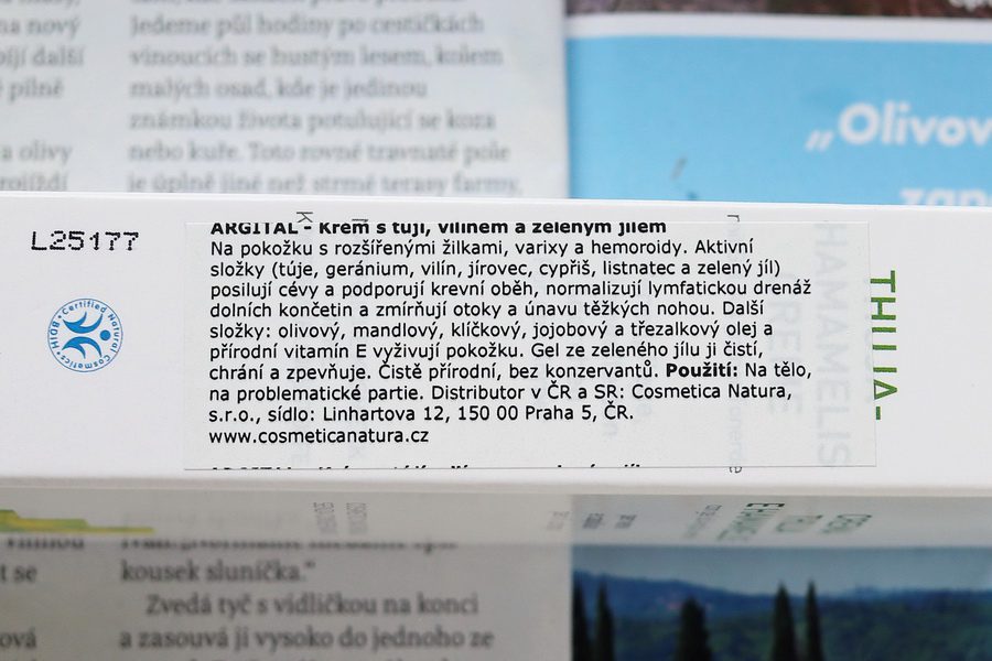 Argital: krém na žilky a hemoroidy + intimní krém s Niaouli (2 recenze) 6 popisek na obale