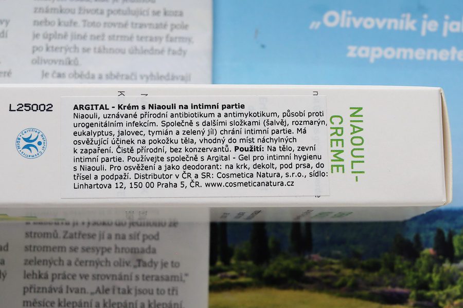 Argital: krém na žilky a hemoroidy + intimní krém s Niaouli (2 recenze) 11 popisek na krabičce