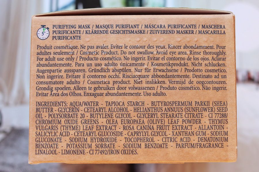 L'Occitane: pročišťující pleťová maska a jemný peeling z tymiánu (recenze) 6 složení masky